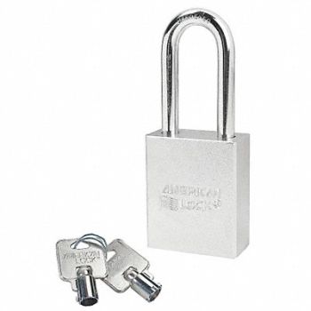 AMERICAN LOCK Keyed Padlock 3/4 in Rectangle Silver, 4EZK7