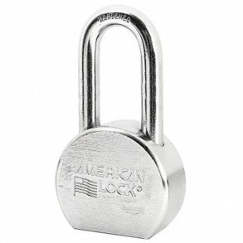 AMERICAN LOCK Keyed Padlock 15/16 in Round Silver, 4EZP3