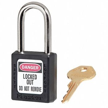 MASTER LOCK F0080 Lockout Padlock KA Black 1-3/4 H, 9NLC4