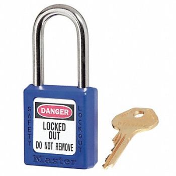 MASTER LOCK Lockout Padlock KA Blue 1-3/4 H PK3, 32U992