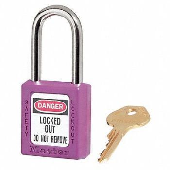 MASTER LOCK F0080 Lockout Padlock KA Purple 1-3/4 H, 8WRV1