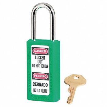 MASTER LOCK D1948 Lockout Padlock KD Green 3 H, 4FG08