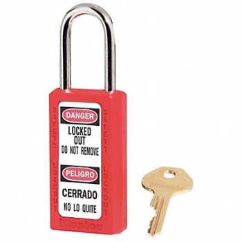 MASTER LOCK F0082 Lockout Padlock KA Red 3 H, 9ACH2