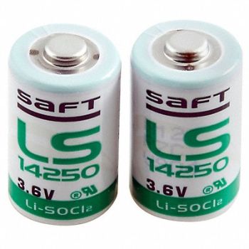 SAFT Battery Lithium Size 1/2 AA 3.6VDC PK2, 4FJL3