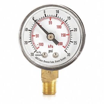 GRAINGER APPROVED D1334 Compound Gauge Test 1-1/2 In, 4FLP7