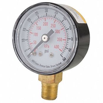 GRAINGER APPROVED D1334 Pressure Gauge Test 1-1/2 In, 4FLR1