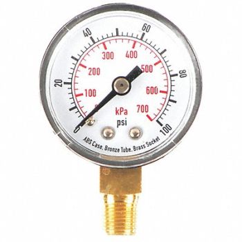 GRAINGER APPROVED D1334 Pressure Gauge Test 1-1/2 In, 4FLR2