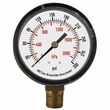 GRAINGER APPROVED D1348 Pressure Gauge Dry Gauge 3-1/2, 4FLY2
