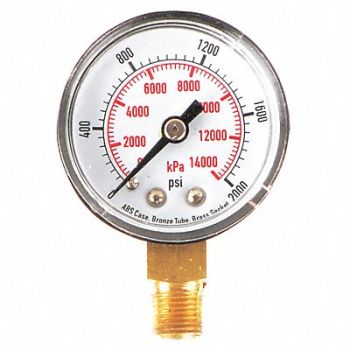 GRAINGER APPROVED D1334 Pressure Gauge Test 1-1/2 In, 4FLR9