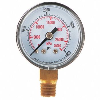 GRAINGER APPROVED D1334 Pressure Gauge Test 1-1/2 In, 4FLT2