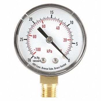 GRAINGER APPROVED D1338 Vacuum Gauge Test 2 In, 4FLT5