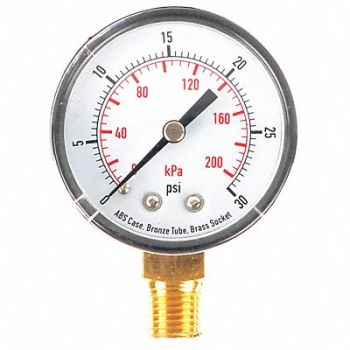 GRAINGER APPROVED D1338 Pressure Gauge Test 2 In, 4FLT8