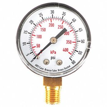 GRAINGER APPROVED D1338 Pressure Gauge Test 2 In, 4FLT9
