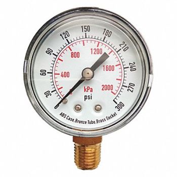 GRAINGER APPROVED D1338 Pressure Gauge Test 2 In, 4FLU4