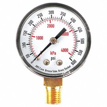 GRAINGER APPROVED D1338 Pressure Gauge Test 2 In, 4FLU6