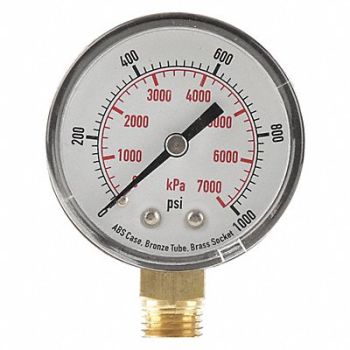 GRAINGER APPROVED D1338 Pressure Gauge Test 2 In, 4FLU7