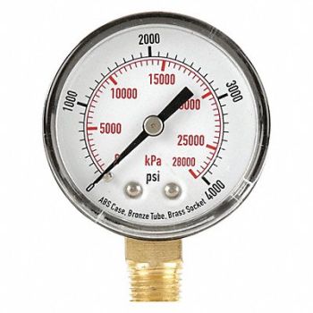 GRAINGER APPROVED D1338 Pressure Gauge Test 2 In, 4FLV1