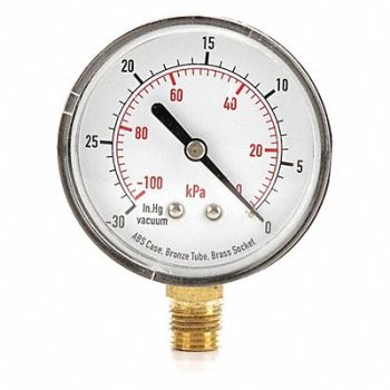 GRAINGER APPROVED D1343 Vacuum Gauge Test 2-1/2 In, 4FLV4