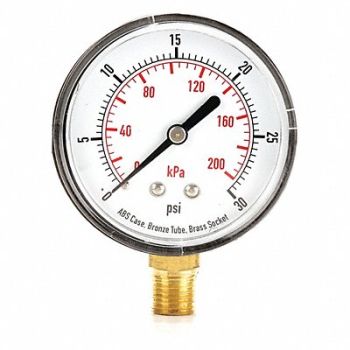 GRAINGER APPROVED D1343 Pressure Gauge Test 2-1/2 In, 4FLV7