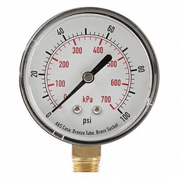 GRAINGER APPROVED D1348 Pressure Gauge Test 3-1/2 In, 4FLX8