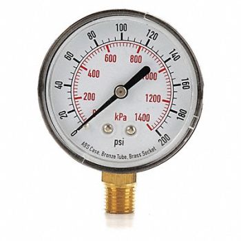 GRAINGER APPROVED D1343 Pressure Gauge Test 2-1/2 In, 4FLW2
