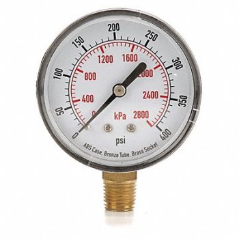GRAINGER APPROVED D1343 Pressure Gauge Test 2-1/2 In, 4FLW4