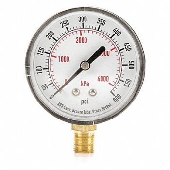 GRAINGER APPROVED D1343 Pressure Gauge Test 2-1/2 In, 4FLW5