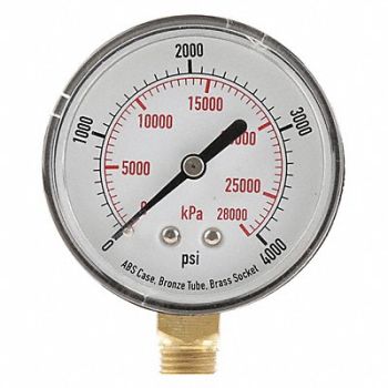 GRAINGER APPROVED D1343 Pressure Gauge Test 2-1/2 In, 4FLW9