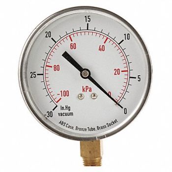 GRAINGER APPROVED D1348 Vacuum Gauge Test 3-1/2 In, 4FLX3