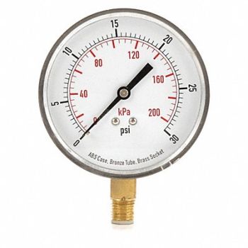 GRAINGER APPROVED D1348 Pressure Gauge Test 3-1/2 In, 4FLX6