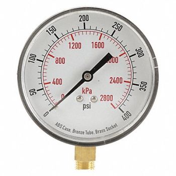 GRAINGER APPROVED D1348 Pressure Gauge Test 3-1/2 In, 4FLY3