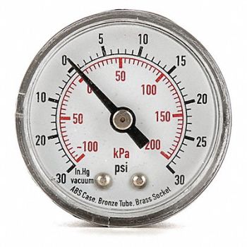 GRAINGER APPROVED D1335 Compound Gauge Test 1-1/2 in., 4FLZ3