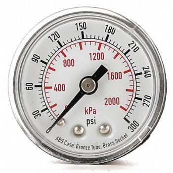 GRAINGER APPROVED D1335 Pressure Gauge 0to300 psi 0to2000 kPa, 4FMA1