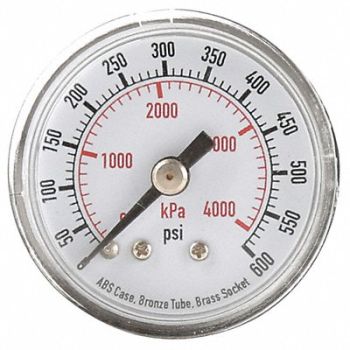 GRAINGER APPROVED D1335 Pressure Gauge 0to600 psi 0to4000 kPa, 4FMA3
