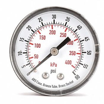 GRAINGER APPROVED D1339 Pressure Gauge Test 2 In, 4FMC5