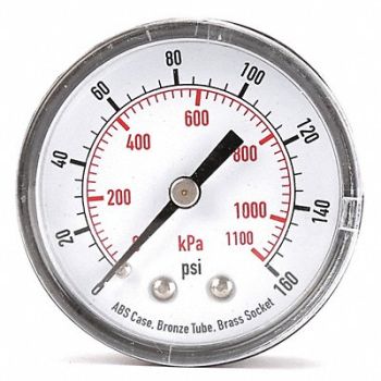GRAINGER APPROVED D1339 Pressure Gauge Test 2 In, 4FMC7