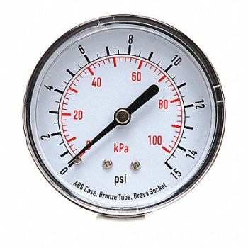 GRAINGER APPROVED D1344 Pressure Gauge Test 2-1/2 In, 4FME2