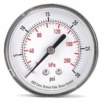 GRAINGER APPROVED D1344 Pressure Gauge Test 2-1/2 In, 4FME3