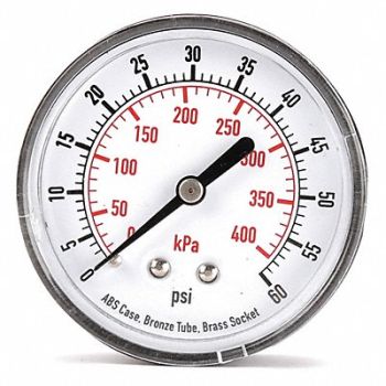 GRAINGER APPROVED D1344 Pressure Gauge Test 2-1/2 In, 4FME4