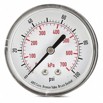 GRAINGER APPROVED D1344 Pressure Gauge Test 2-1/2 In, 4FME5