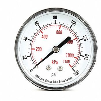 GRAINGER APPROVED D1344 Pressure Gauge Test 2-1/2 In, 4FME6
