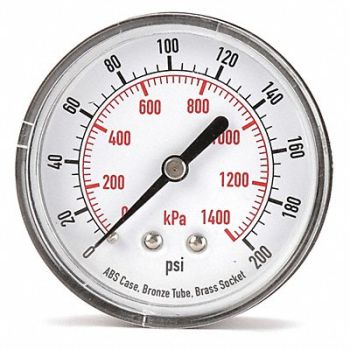 GRAINGER APPROVED D1344 Pressure Gauge Test 2-1/2 In, 4FME7