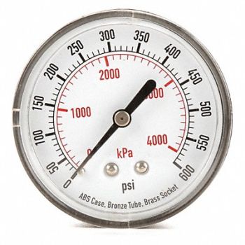 GRAINGER APPROVED D1344 Pressure Gauge Test 2-1/2 In, 4FMF1
