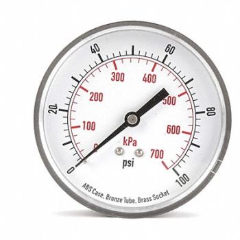GRAINGER APPROVED D1349 Pressure Gauge Test 3-1/2 In, 4FMG4