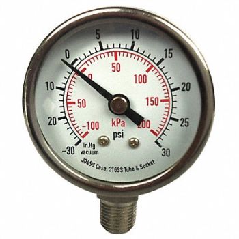GRAINGER APPROVED D1357 Pressure Gauge Test 2 In, 4FML6