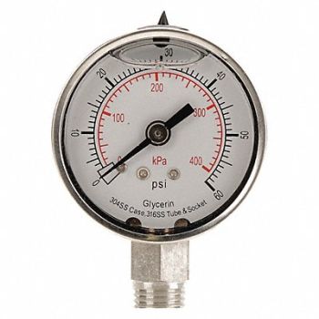 GRAINGER APPROVED D1357 Pressure Gauge Test 2 In, 4FML1