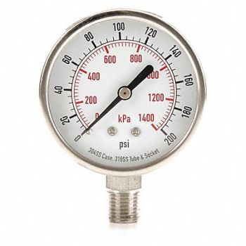 GRAINGER APPROVED D1362 Pressure Gauge Test 2-1/2 In, 4FMN5