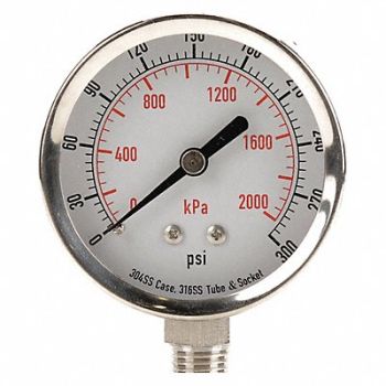 GRAINGER APPROVED D1362 Pressure Gauge Test 2-1/2 In, 4FMN6