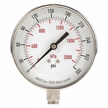 GRAINGER APPROVED D1366 Pressure Gauge Test 3-1/2 In, 4FMR2