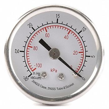 GRAINGER APPROVED D1358 Pressure Gauge Test 2 In, 4FMU8